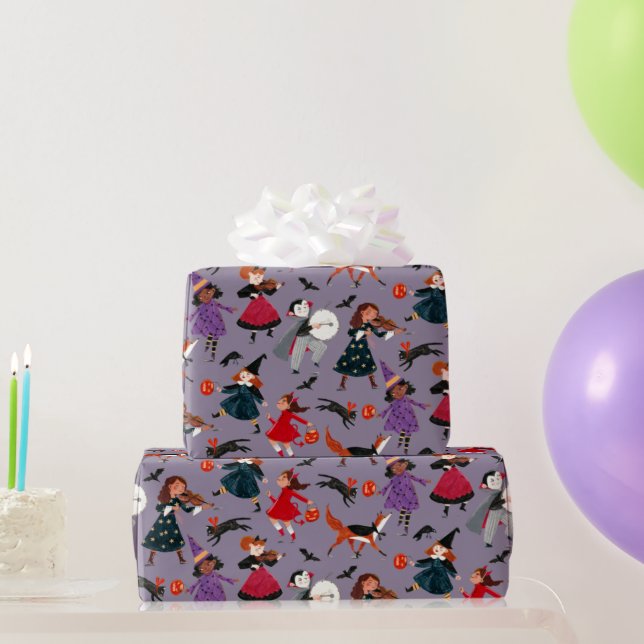 Papel De Regalo Desfile de disfraces para niños de Halloween (Regalos de fiesta)
