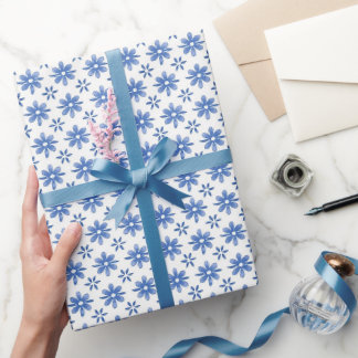 Papel De Regalo Desfile de Margaritas Azules