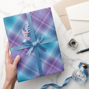 Papel De Regalo Desfile de moda inspirado en rayas azules y púrpur