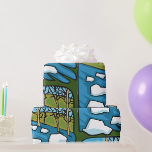 Papel De Regalo Deshielo invernal del río con témpanos de hielo