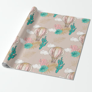 Papel De Regalo Desierto tropical falso Purpurina