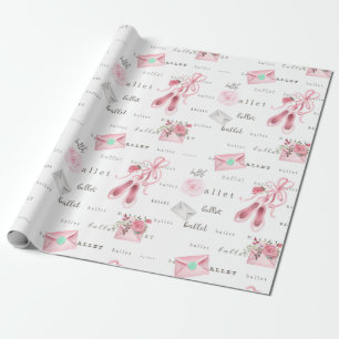 Papel De Regalo Deslizadores rosados del ballet