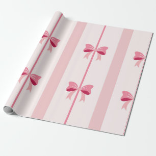 Papel De Regalo Deslumbramiento de la curva rosada rayada