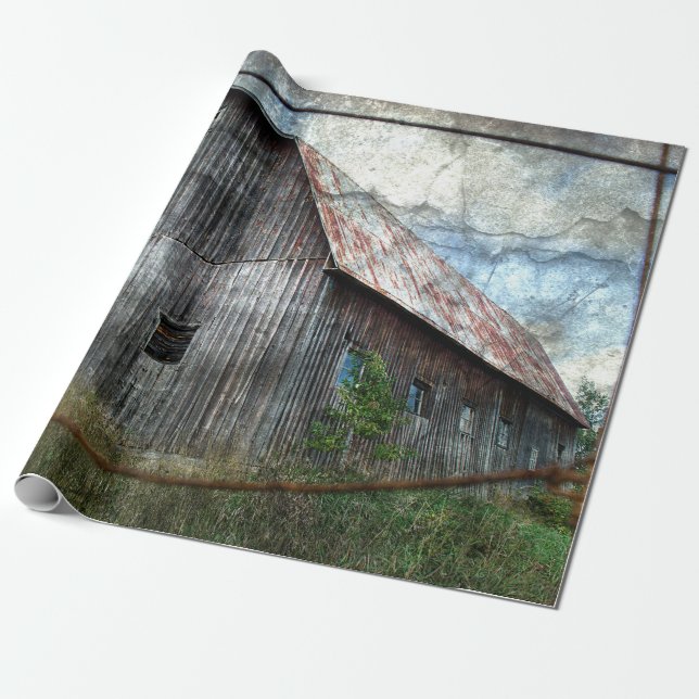 Papel De Regalo Desmaqueta de textura rústica del campo (Desenrollado)
