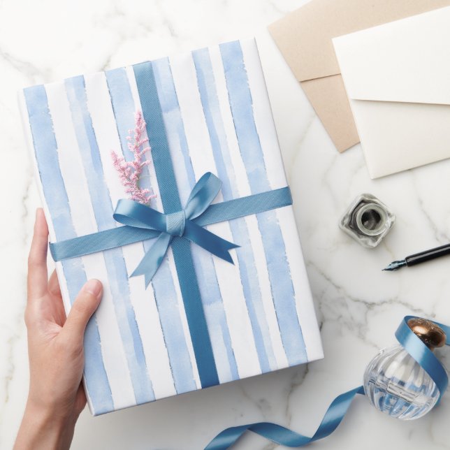 Papel De Regalo Despedida de soltera de rayas azules y blancas (Regalar)