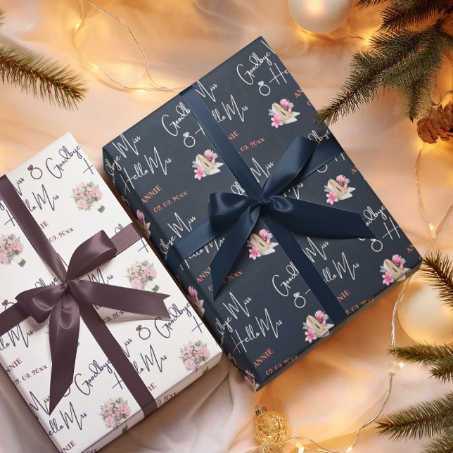 Papel De Regalo Despedida moderna Señorita Saludo Señora Azul Fies (Subido por el creador)