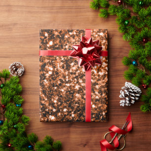 Papel De Regalo Destellos de cobre falso bronce naranja marrón