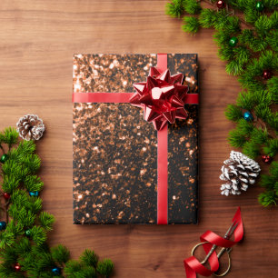 Papel De Regalo Destellos de cobre falso bronce naranja marrón