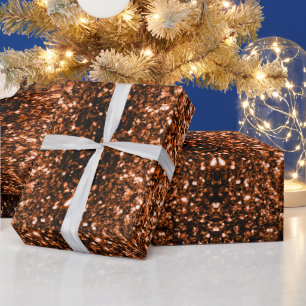 Papel De Regalo Destellos de cobre falso bronce naranja marrón