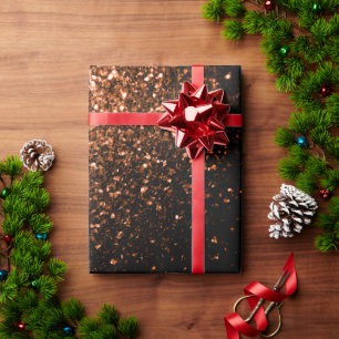 Papel De Regalo Destellos de cobre falso bronce naranja marrón