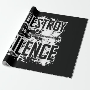 Papel De Regalo Destruyo Silence Bass Player Funny Guitar Music E