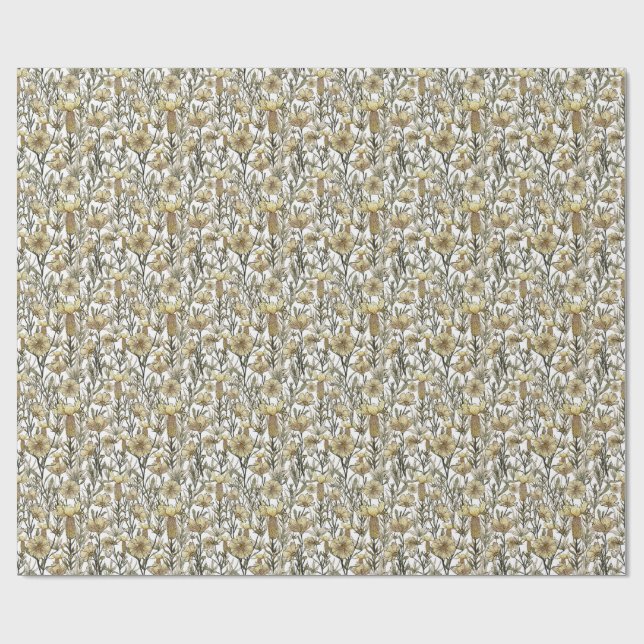 Papel De Regalo Detailed Floral Pattern (Superficie plana)