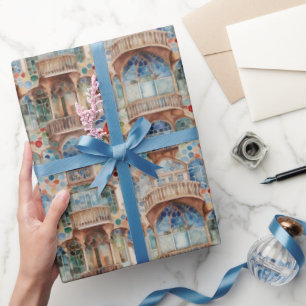 Papel De Regalo Detalle arquitectónico de la casa de Barcelona en 