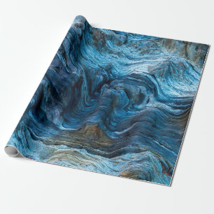 Papel De Regalo Detalle de una roca con variantes de azul. Roca ll