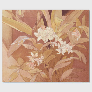 Papel De Regalo Detalle floral Art Nouveau de Alphonse Mucha