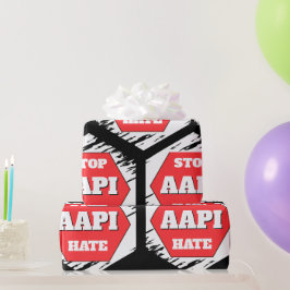 Papel De Regalo Detener el Odio AAPI Rectangular