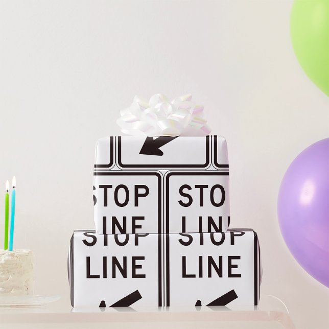 Papel De Regalo Detener Rótulo de línea de carretera (Subido por el creador)