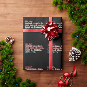 Papel De Regalo Di Gay Protege a los Niños Trans Lee Libros Prohib