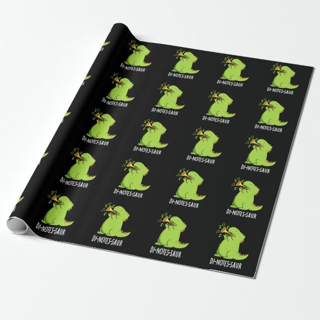 Papel De Regalo Di-notes-saur divertido chiste de dinosaurio con f (Desenrollado)