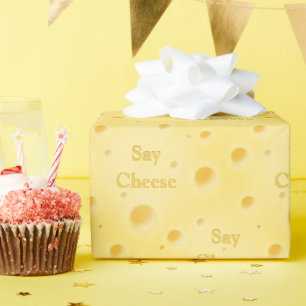 Papel De Regalo "Di Queso" Queso Suizo Cremoso Personalizable