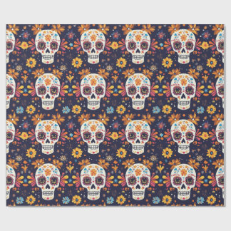 Papel De Regalo Día colorido del cráneo del azúcar muerto sin cost