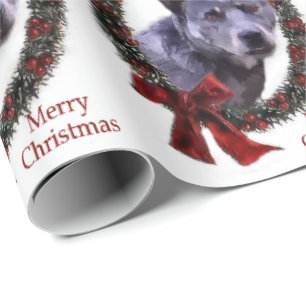 Papel De Regalo Día de fiesta australiano del navidad del perro