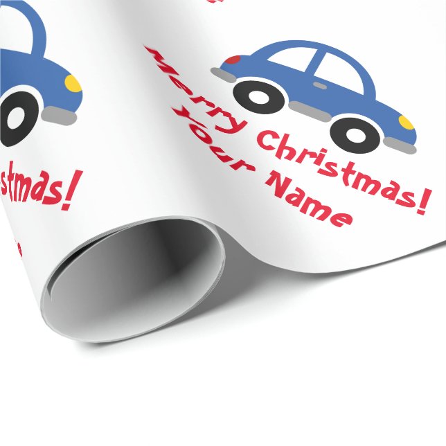 Papel De Regalo Día de fiesta de encargo del navidad del coche (Esquina del rollo)