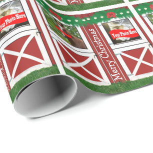 Papel De Regalo Día de fiesta de encargo del país de granero de 