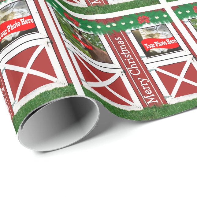 Papel De Regalo Día de fiesta de encargo del país de granero de la (Esquina del rollo)