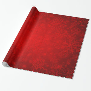 Papel De Regalo Día de fiesta del navidad - rojo vibrante con los