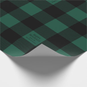 Papel De Regalo Día de fiesta personalizado tela escocesa verde