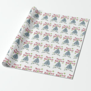 Papel De Regalo Día de fiesta que hace punto del feliz de Knitmas