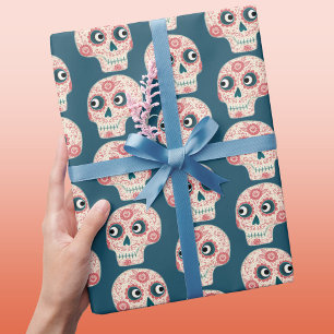 Papel De Regalo Día de la Calavera del Azúcar en la oscuridad muer