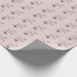Papel De Regalo Día de la Madre Floral Gris Rosa