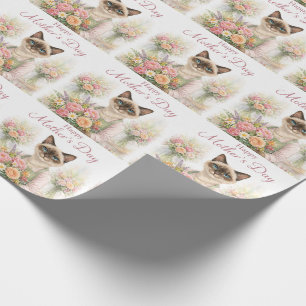 Papel De Regalo Día de la Madre Florista Gato 