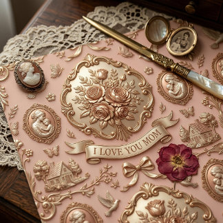 Papel de Regalo Día de la Madre Rosa Floral