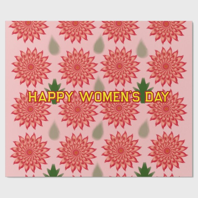 Papel de Regalo Día de la Mujer Flor de Primavera  (Superficie plana)
