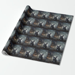 Papel De Regalo Día de las Brujas aterrador de Bulldog Francés