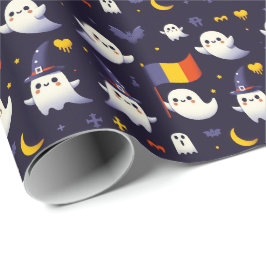 Papel De Regalo Día de las Brujas Fantasma colores de la bandera r