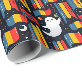 Papel De Regalo Día de las Brujas Fantasma colores de la bandera r