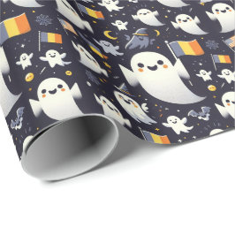 Papel De Regalo Día de las Brujas Fantasma colores de la bandera r