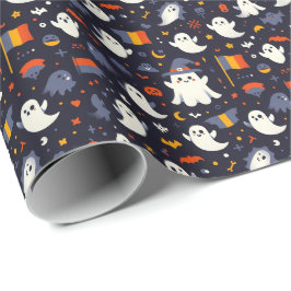 Papel De Regalo Día de las Brujas Fantasma colores de la bandera r