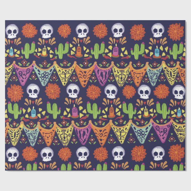 Papel De Regalo Día De Los Muertos  (Superficie plana)