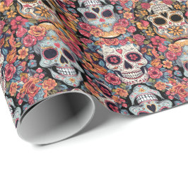 Papel De Regalo Día de los Muertos o Cránulos de Azúcar de Hallowe