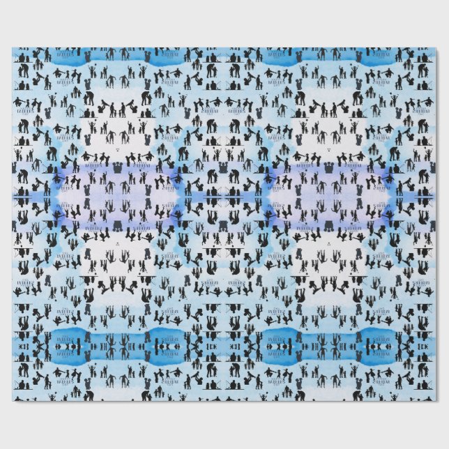 Papel De Regalo Día de los Padres de las Sombras Azules (Superficie plana)
