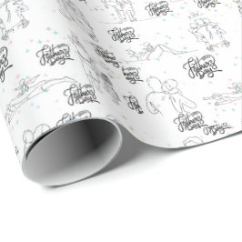 Papel De Regalo Día de los Padres del Arte Adorable