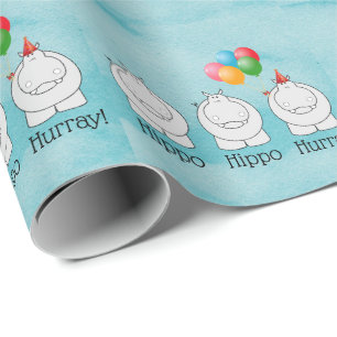 Papel De Regalo Día de nacimiento de Hippo Hurray