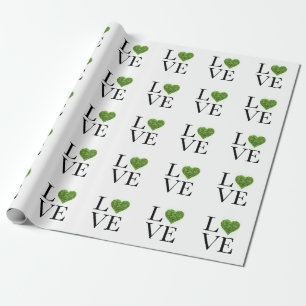 Papel De Regalo Día de San Patricio   Amor   corazón brillante ver
