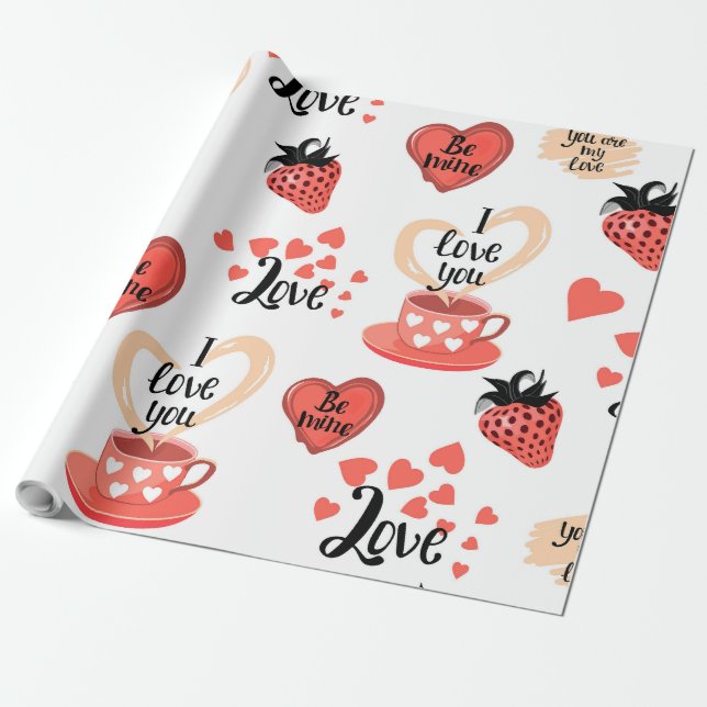 Papel De Regalo Día de San Valentín (Desenrollado)