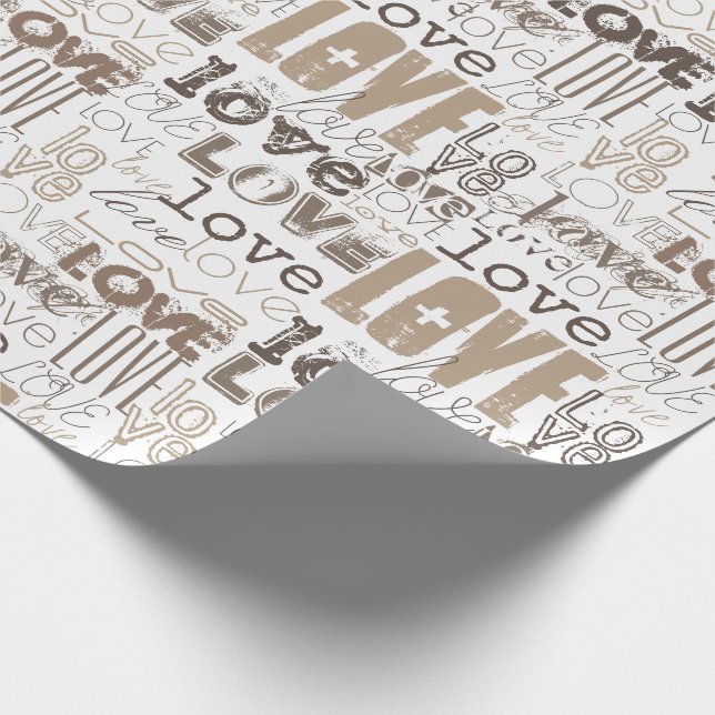 Papel De Regalo Día de San Valentín Amor Dorado Moderno Lindo (Esquina)